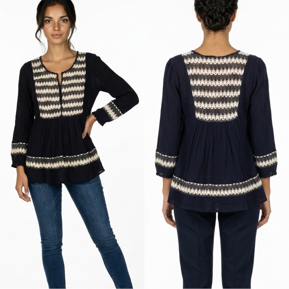 Calypso of St Bart Navy and White Women's Top